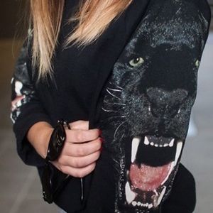 Black Panther Sleeve Print Sweater (H&M)
